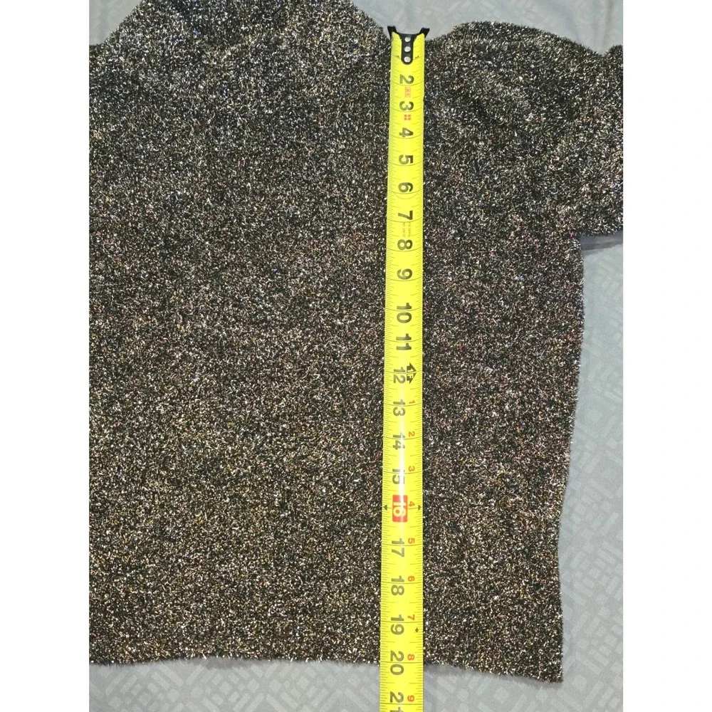 NWOT Kate Spade New York Mock Neck‎ Metallic Black & Gold sweater  Size M